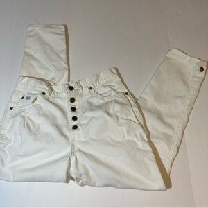 Vtg 80s Chic Button Fly Jeans White High Rise 13 Petite